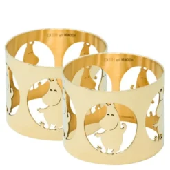 x Mumin Servettringar 5 cm 2-pack Mumintrollet Mässing