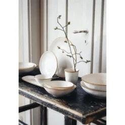 x Nosse Skål 25 cm Edge Ivory Gold