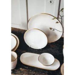 x Nosse Skål 25 cm Edge Ivory Gold