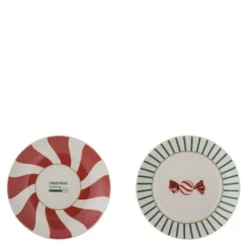 Yule assiett 12,5 cm 2-pack julmotiv godis