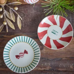 Yule assiett 12,5 cm 2-pack julmotiv godis
