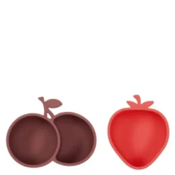 Yummy Jordgubb Körsbär barnskål 2 delar Cherry Red/Nutmeg