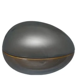 Zen skål med lock äggformad 16x11 cm petrol/brun